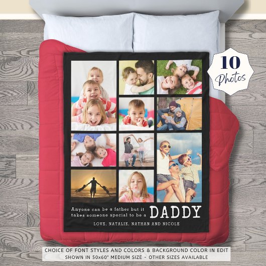 Couverture Polaire Daddy Citation 10 Photo Collage personnalisé
