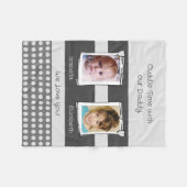 Couverture Polaire Daddy cuddle time 2 photos noms blanc gris (Devant (Horizontal))