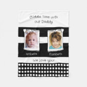 Couverture Polaire Daddy cuddle time 2 photos noms blanc noir (Devant)