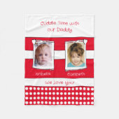 Couverture Polaire Daddy cuddle time 2 photos noms blanc rouge (Devant)