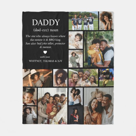 Couverture Polaire Daddy Definition Photo Collage (Devant)