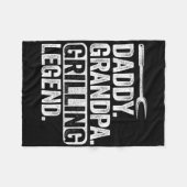 Couverture Polaire Daddy Grandpa Grilling Légende Fumer Viande Drôle  (Devant (Horizontal))