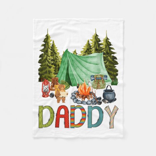 Couverture Polaire Daddy Of The Happy Camper 1st Birthday Bear Camng (Devant)