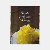 Couverture Polaire Daffodiles rustiques et Mariage campagnard en bois (Devant)