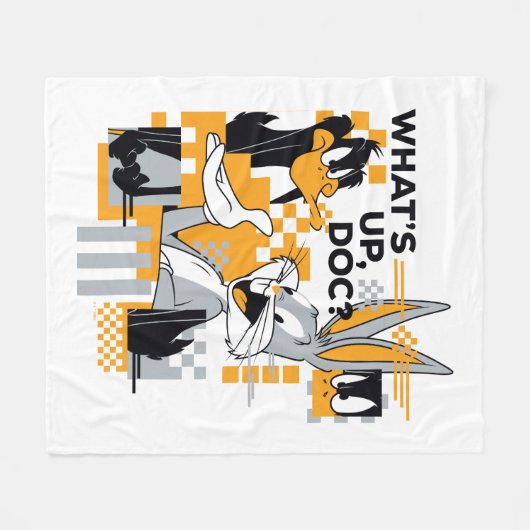Couverture Polaire DAFFY DUCK™ & BUGS BUNNY™ Glitch (Devant (Horizontal))