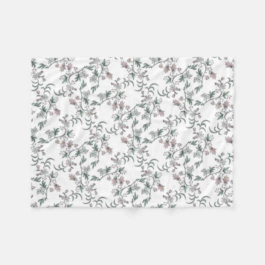 Couverture Polaire Dainty Rose Botanique Nouveau-né Nursery Blanket C (Devant (Horizontal))