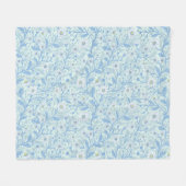 Couverture Polaire Daisies in white and blue on sea glass (Devant (Horizontal))