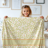 Couverture Polaire Daisy Floral Girls Nom Personnalisé Fleece Blanket
