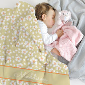 Couverture Polaire Daisy Floral Girls Nom Personnalisé Fleece Blanket