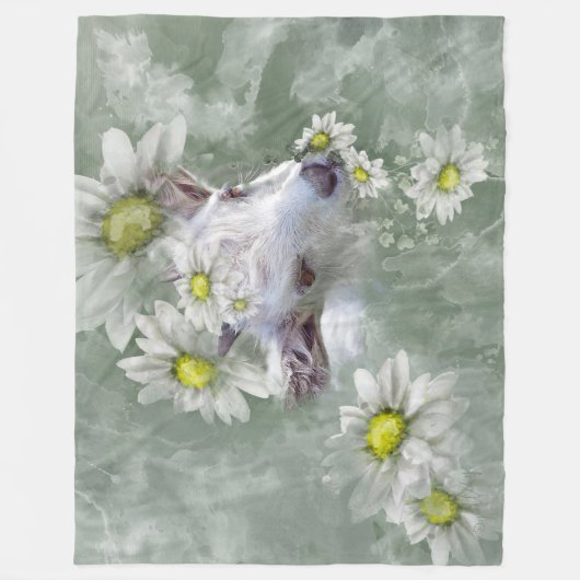 Couverture Polaire Daisy the Baby Chèvre Aquarelle Portrait 2 (Devant)