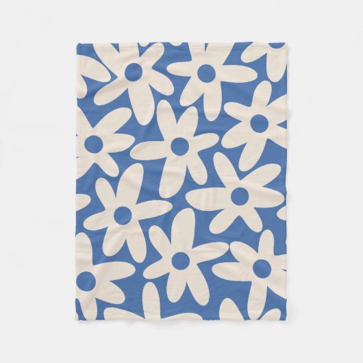 Couverture Polaire Daisy Time Retro Moderne Floral Abstrait Motif (Devant)