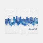 Couverture Polaire Dallas Texas Skyline Blue (Devant (Horizontal))