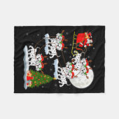 Couverture Polaire Dalmatian Dog Santa Sleigh Flying Funny Magical Ch (Devant (Horizontal))