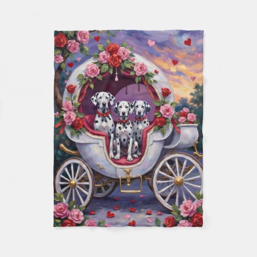 Couverture Polaire Dalmatian Dog Valentine's Day  (Devant)
