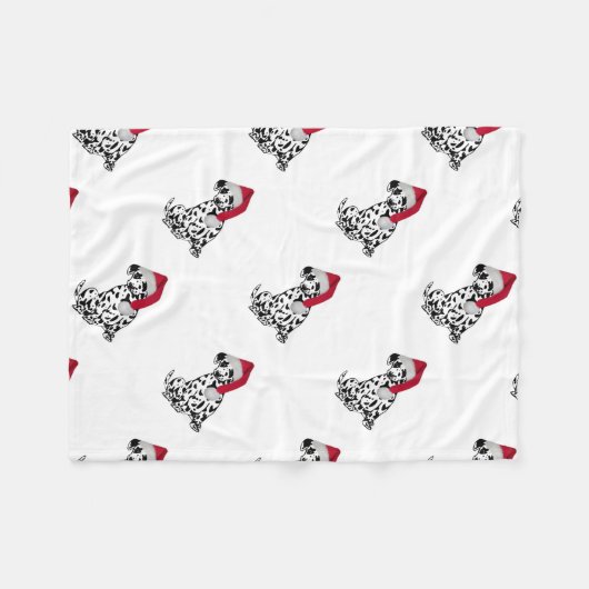 Couverture Polaire Dalmatie de Noël (Devant (Horizontal))