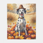 Couverture Polaire Dalmatie En Automne Laisse L'Art Thanksgiving (Devant)