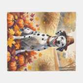 Couverture Polaire Dalmatie En Automne Laisse L'Art Thanksgiving (Devant (Horizontal))