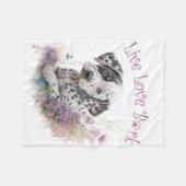 Couverture Polaire Dalmatie mère chien Floral (Devant (Horizontal))