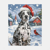 Couverture Polaire Dalmatie Winter Wonderland Noël Joie (Devant)