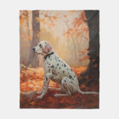 Couverture Polaire Dalmatien en automne Feuilles automne Inspirer (Devant)