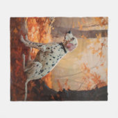 Couverture Polaire Dalmatien en automne Feuilles automne Inspirer (Devant (Horizontal))