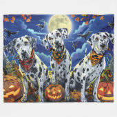 Couverture Polaire Dalmatien Halloween Épouvantable (Devant (Horizontal))