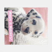 Couverture Polaire Dalmatien Nez de Coeur (Devant (Horizontal))