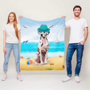 Couverture Polaire Dalmatien sur la Plage