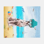Couverture Polaire Dalmatien sur la Plage (Devant (Horizontal))