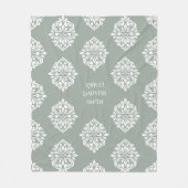 Couverture Polaire Damas Ambiance Pale Olive (Devant)