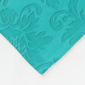 Couverture Polaire Damas Blanc Et Turquoise (Coin)
