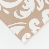 Couverture Polaire Damas Florales Beige Et Blanc (Coin)