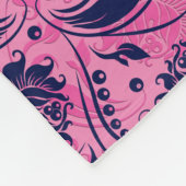 Couverture Polaire Damas Florales Bleues Et Roses (Coin)