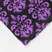 Couverture Polaire damas gothique noir et violet (Coin)