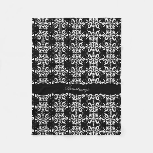 Couverture Polaire Damask appelée noire et blanche (Devant)