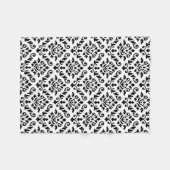 Couverture Polaire Damask baroque Pattern Black on White (Devant (Horizontal))