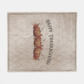 Couverture Polaire Damask, Citrouille de Thanksgiving (Devant (Horizontal))