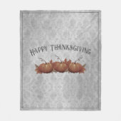 Couverture Polaire Damask, Citrouille de Thanksgiving | Gris (Devant)