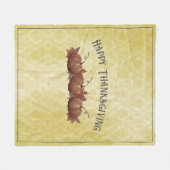 Couverture Polaire Damask, Citrouille de Thanksgiving | jaune (Devant (Horizontal))