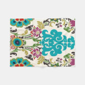 Couverture Polaire Damask Floral Patterns Plum Turquoise (Devant (Horizontal))