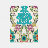 Couverture Polaire Damask Floral Patterns Plum Turquoise (Devant)