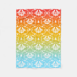 Couverture Polaire Damask Floral Sur Ombre Arrière - plan
