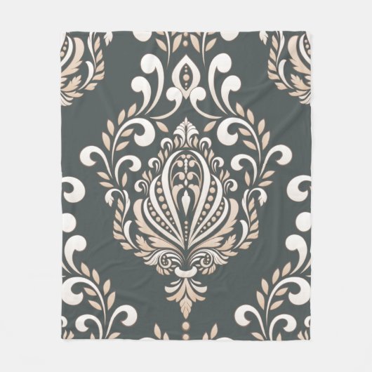 Couverture Polaire Damask Royal Fleece Blanche (Devant)