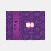 Couverture Polaire Damassé rose nommée personnalisée de pourpre de (Devant (Horizontal))