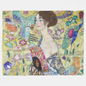 Couverture Polaire Dame avec un ventilateur, Gustav Klimt (Devant (Horizontal))