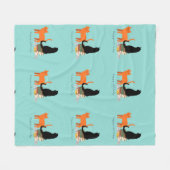 Couverture Polaire Dame Chat Heureuse (Devant (Horizontal))