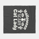 Couverture Polaire Dame de chat effrayante Halloween_1 (Devant (Horizontal))