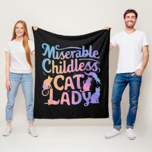 Couverture Polaire Dame de chat misérable sans enfants