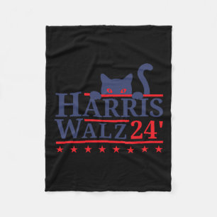 Couverture Polaire Dame de chat sans enfant pour Kamala Harris Tim Wh