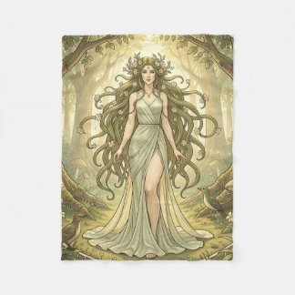 Couverture Polaire Dame de fantaisie dans une forêt enchantée